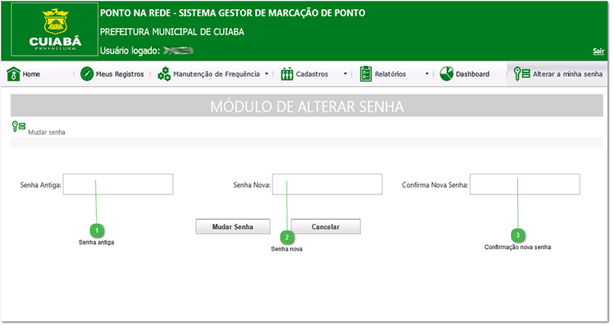 Mudar de senha